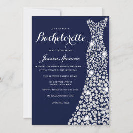 Navy Blue White Bachelorette Party Inbjudan