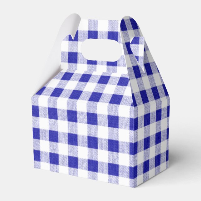 Navy Blue White Gingham Mönster Presentaskar (Framsidan Sidan)