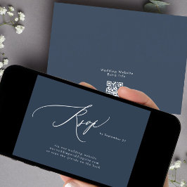 Navy Blue White QR-kodwebbplats Digital OSA Inbjudningar