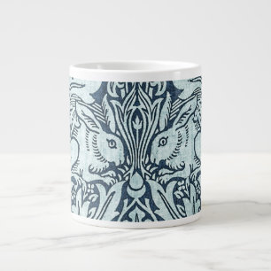 Navy Blue White Rabbit William Morris Coffee Mugg Jumbo Mugg