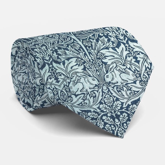 Navy Blue White Rabbit William Morris Slips (Rullad)