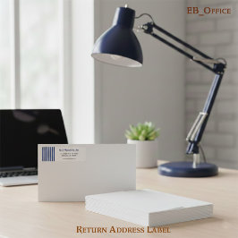 Navy Blue & White Stripes Professional Boutique Returadress Etikett