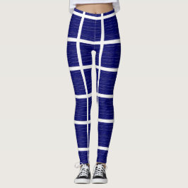 Navy Blue Windows-fönster Leggings