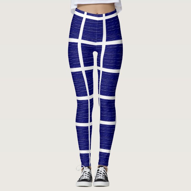 Navy Blue Windows-fönster Leggings (Framsida)