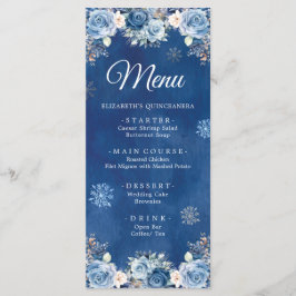 Navy Blue Winter Snowflake Mis Quince Meny