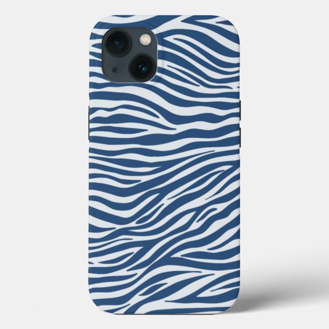 Navy Blue Zebra Animal Rand Mönster (Baksida)