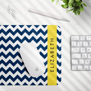 "Navy Blue Zigzag, Navy Blue Chevron", ditt namn Musmatta