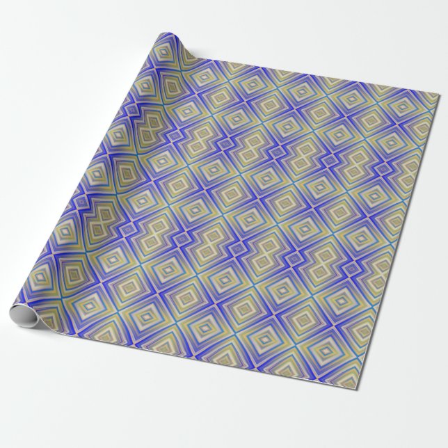 Navy Blues Alternative Diamond Mönster Presentpapper (Utrullad)