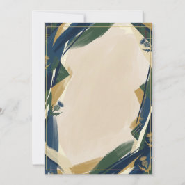 Navy Botanical Lägg till din egen text inbjudan
