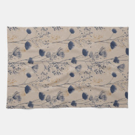 Navy Botanical Wildflower Kitchen Towels Kökshandduk
