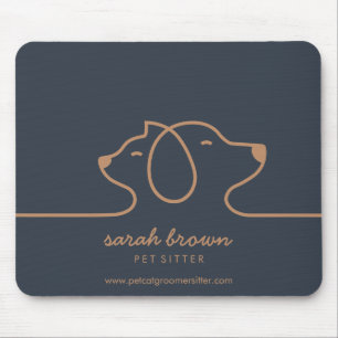 Navy Brun Hund Katt Linjedesign djurstudio Musmatta