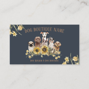 Navy Brun Petsitter Solros Hundar Visitkort