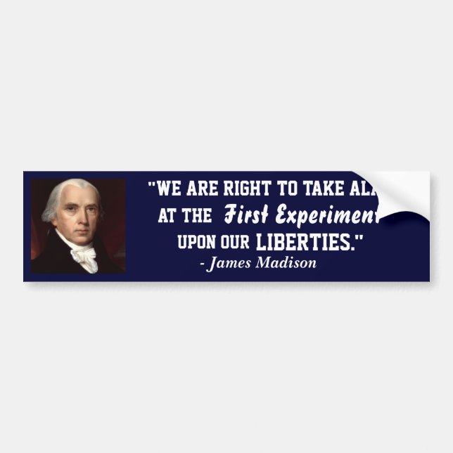 Navy Bumper Sticker-James Madison- På vår frihet Bildekal (Framsidan)