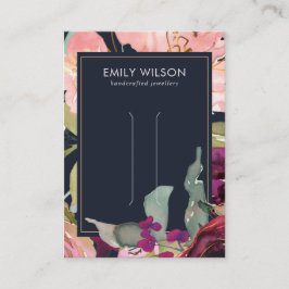 NAVY BURGUNDY  BLOMMIGT HAIR CLIP VISNING CLIP VISITKORT