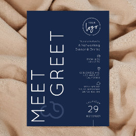 Navy Business Logotyp Meet & Greet Nätverksevenema Inbjudningar