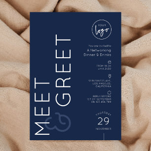 Navy Business Logotyp Meet & Greet Nätverksevenema Inbjudningar