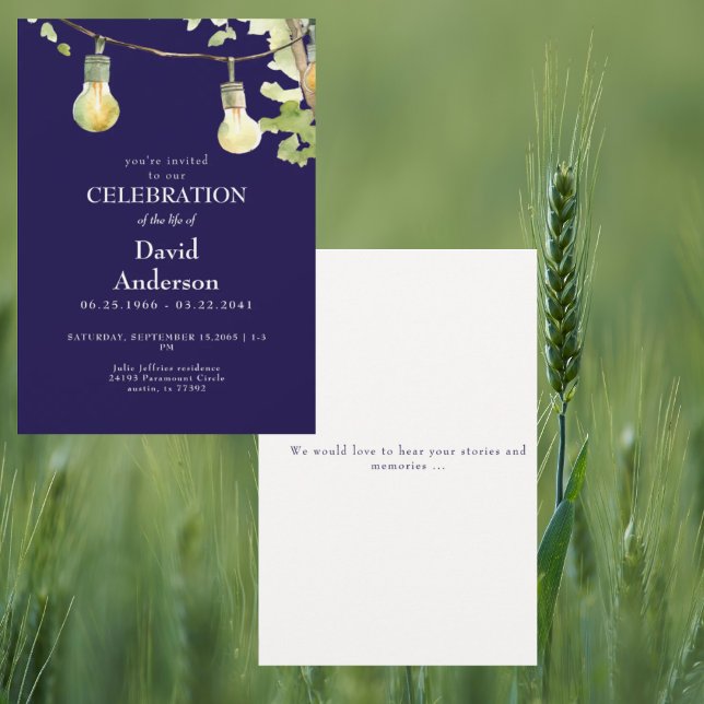 Navy Celebration of Life Invitation Inbjudningar (Skapare uppladdad)