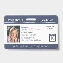 Navy Chevron Hemundervisning Student ID-märke