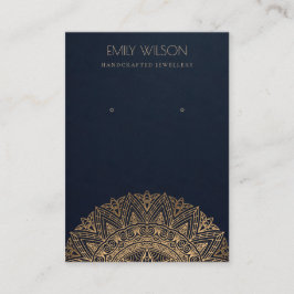NAVY CLASSIC GULD ORNATE MANDALA EARRING VISNING VISITKORT