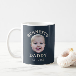 Navy Cream Anpassad Personlig Foto Present Pappa M Kaffemugg