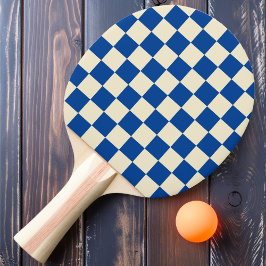 Navy & Cream Rutigt Pingisracket