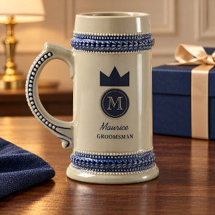 Navy Crown Monogram Bröllopsgäst Sejdel