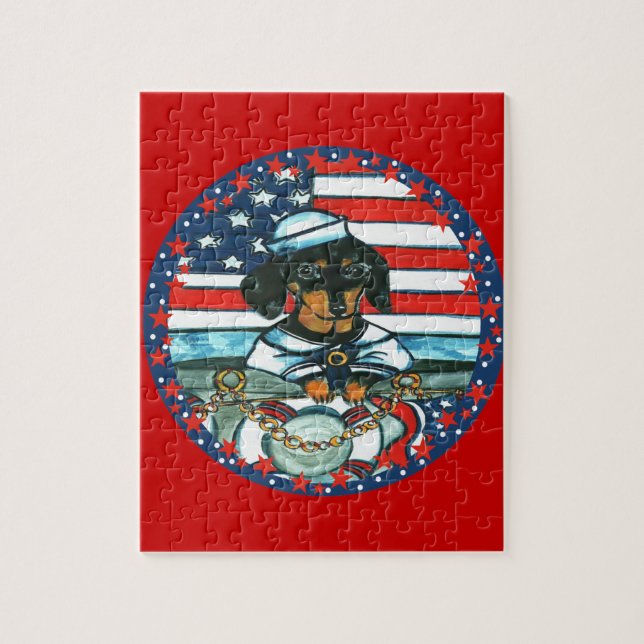 NAVY DACHSHUND PUSSEL (Vertikal)