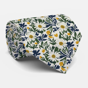 Navy Daisy & Mustard Blommig Slips