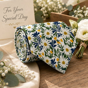Navy Daisy & Mustard Blommig Slips