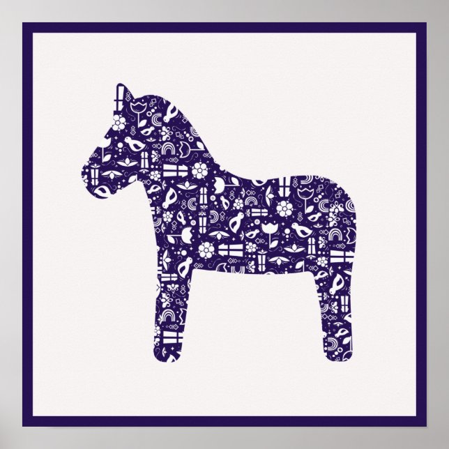 Navy Dala Horse Poster (Framsidan)