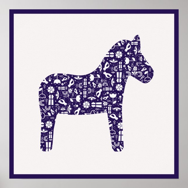 Navy Dala Horse Poster (Framsidan)