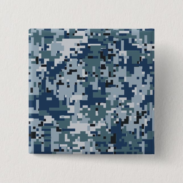 Navy Digital Camo Camouflage Decor Knapp (Framsida)
