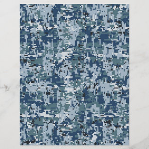 Navy Digital Camo Camouflage Decor Reklamblad