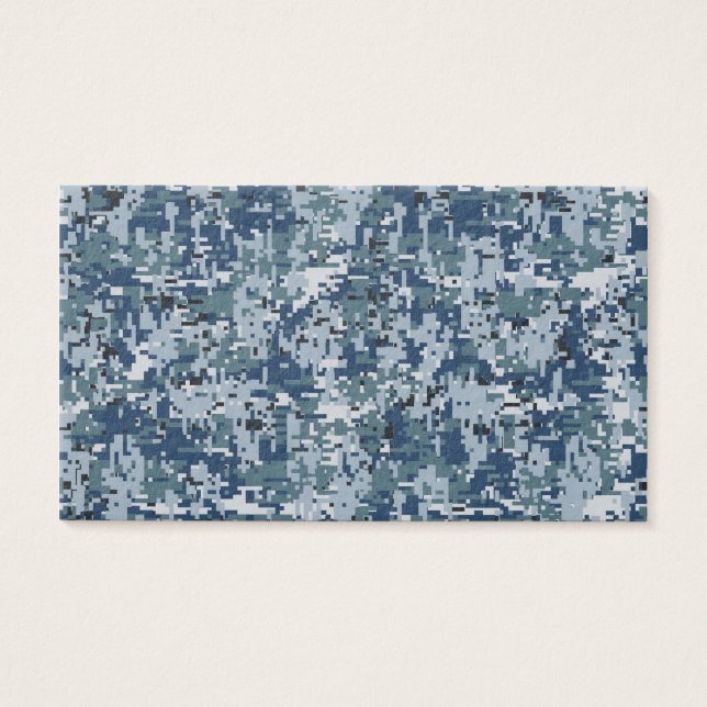 Navy Digital Camo Camouflage Decor Visitkort (Framsidan)