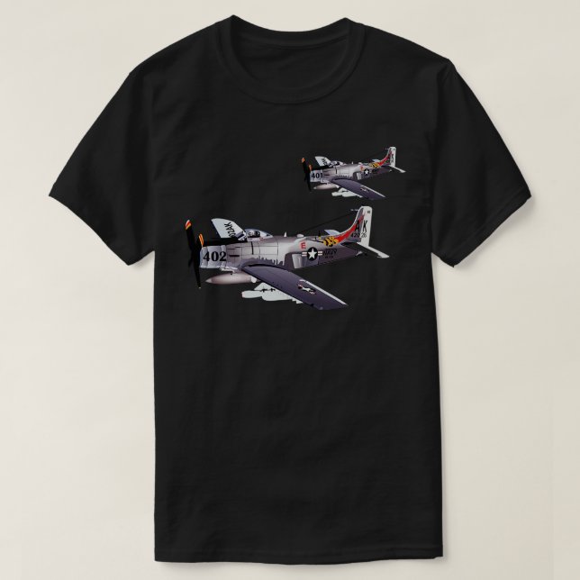 Navy Douglas A6 Skyraider Pair T Shirt (Design framsida)