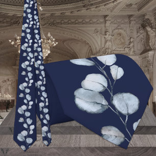 Navy & Dusty Blue Eucalyptus Elegant Bröllop Slips