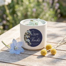 Navy Elegant Blommig Bröllop
