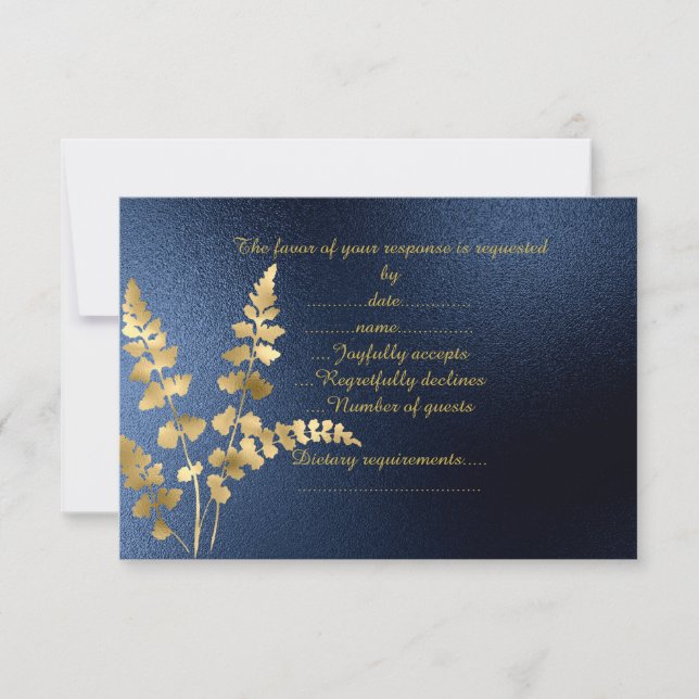 NAVY ELEGANT MODERN GULD LÖV OSA KORT (Framsida)