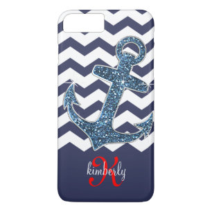 Navy Fals Glitter Ankar Chevron Personlig