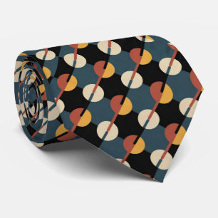 Navy & flervärgs geometriska cirklar slips