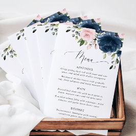 Navy Flowers, Pink Flowers, Bridal Shower Menu
