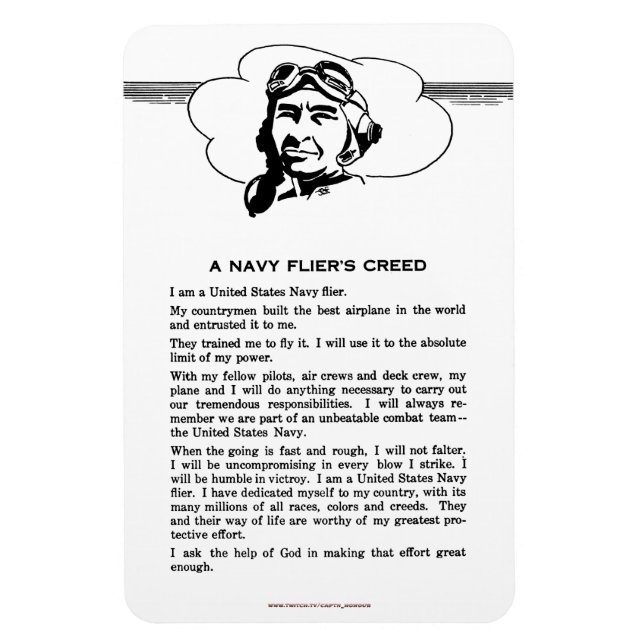Navy Flyer's Creed Flexibel Magnet (Vertikal)