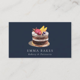 NAVY FRUIT BLOMMIGT CAKE PATISSERIE CUPCAKE BAKERY VISITKORT