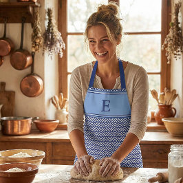 Navy Geometric Chevron Monogram Design