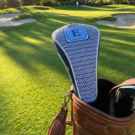 Navy Geometric Chevron Monogram Design