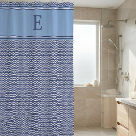 Navy Geometric Chevron Monogram Design