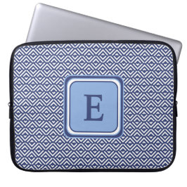 Navy Geometrisk Fickmonogramdesign Laptop Fodral