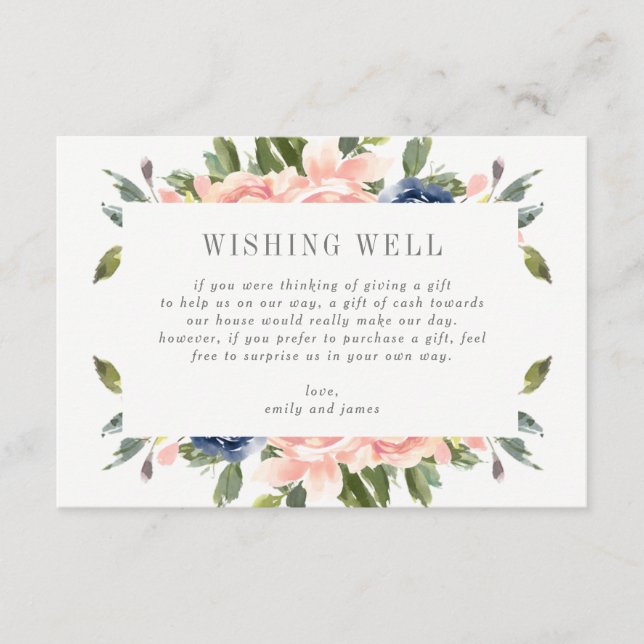 Navy  Gift Registry eller Wishing well Card #NBC Tilläggskort (Framsida)