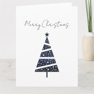 Navy Glad jul gran enkel logotyp Kort