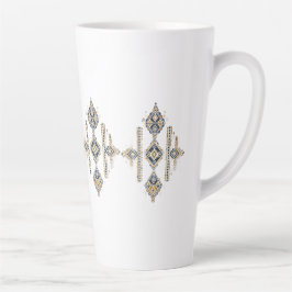 Navy & Gold Abstrakt Symmetri Design KAFFEKOPP